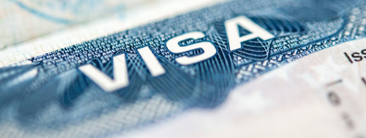 Close up image of a visa.