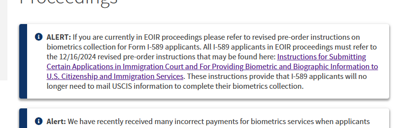 Screenshot of USCIS website.