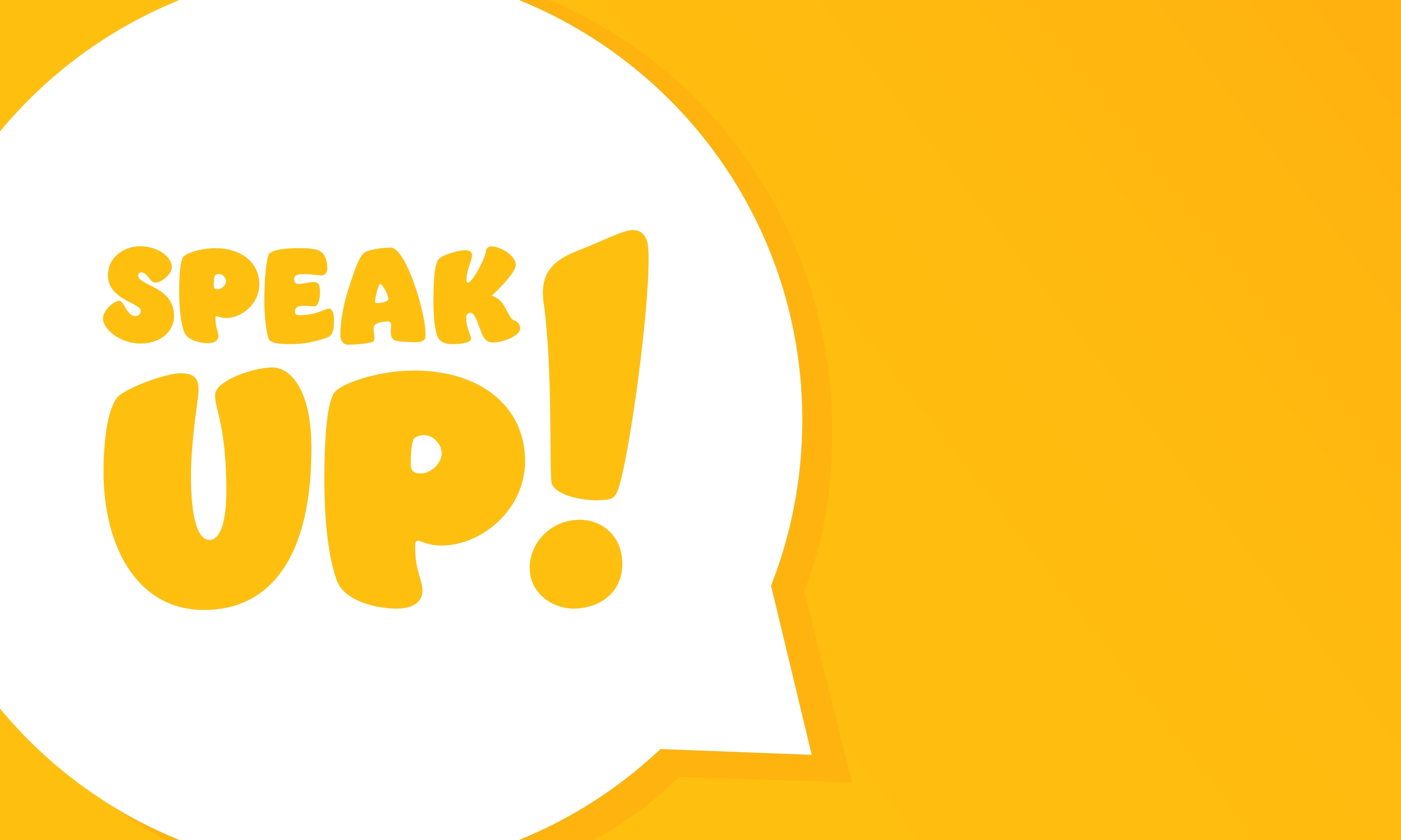 Decorative graphic with the words Speak Up shown.