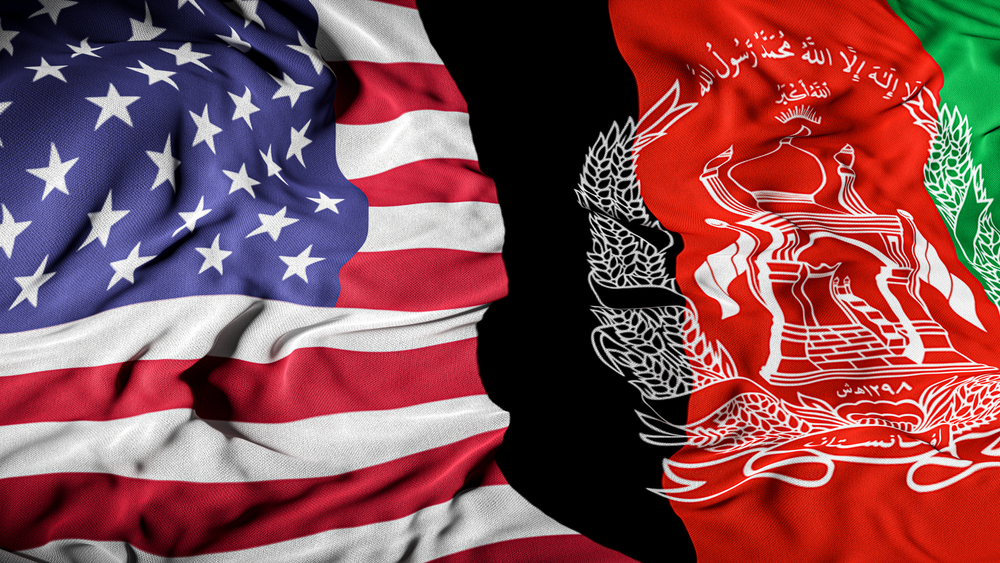 Image of American and Afghan Flags