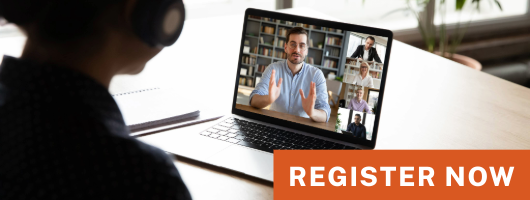 Image of a laptop being used for teleconference.