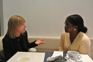 Leslie talks with International Business Times reporter Laura Matthews