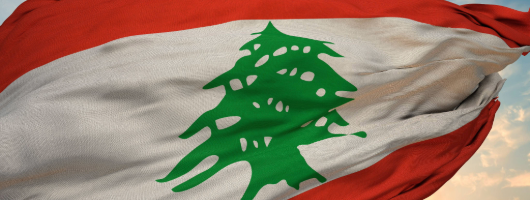 Image of the Lebanese flag.